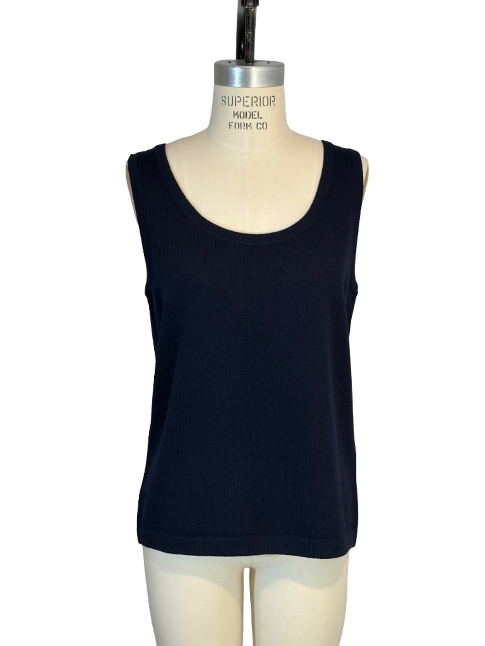 St. John Sport Navy Blue Santana Knit Sleeveless Tank Top Size M